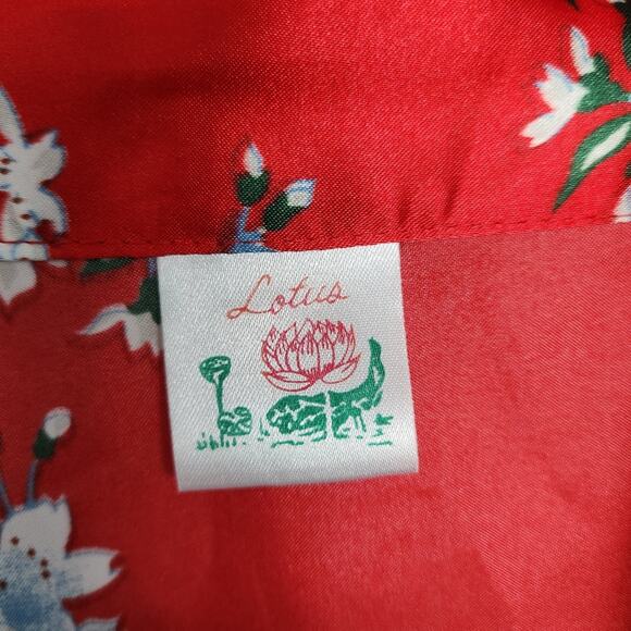 Lotus Japanese Floral Long Kimono Robe One Size Oriental Colorfull - Picture 3 of 7